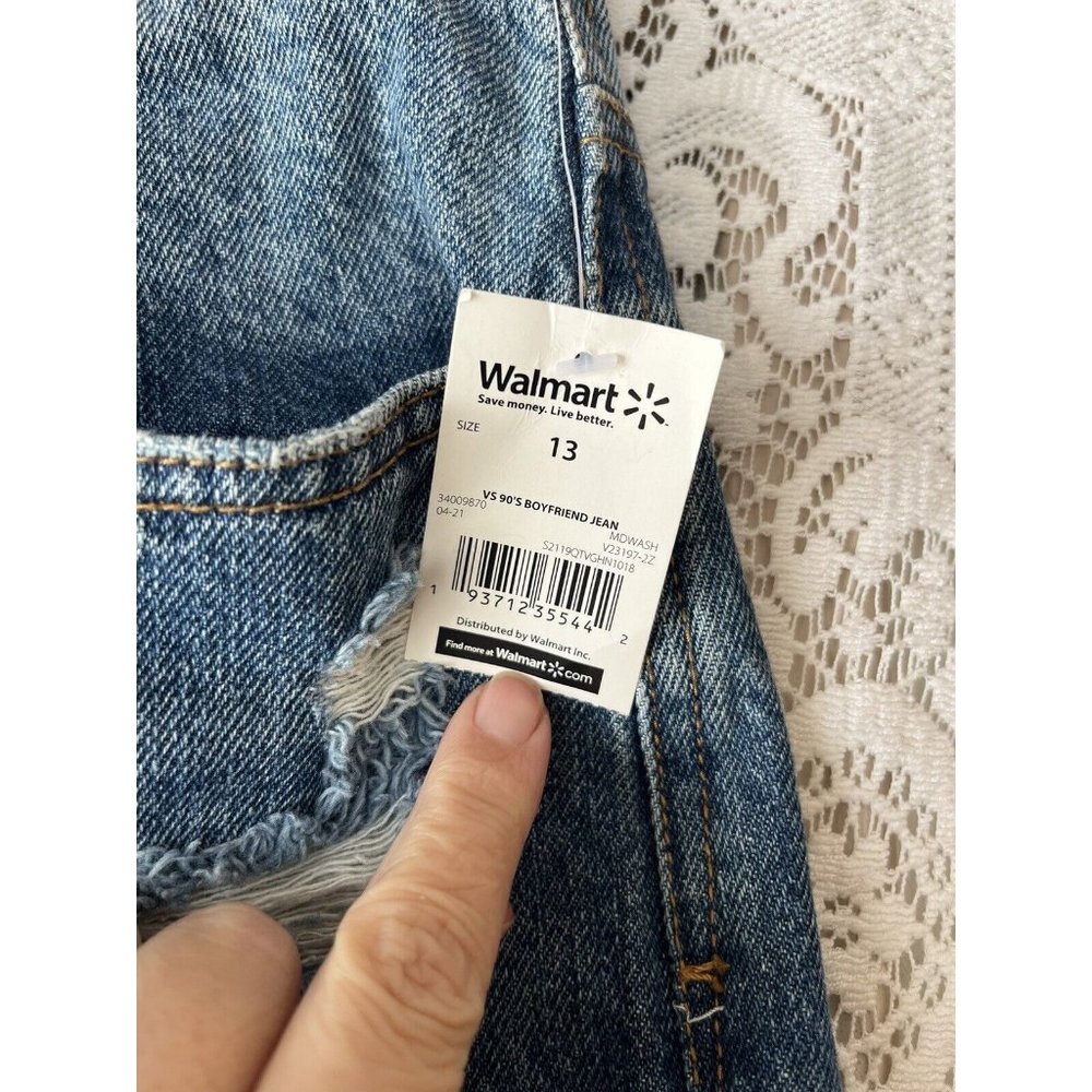 Vanilla Star Blue Distressed Boyfriend Jeans - Picture 3 of 9